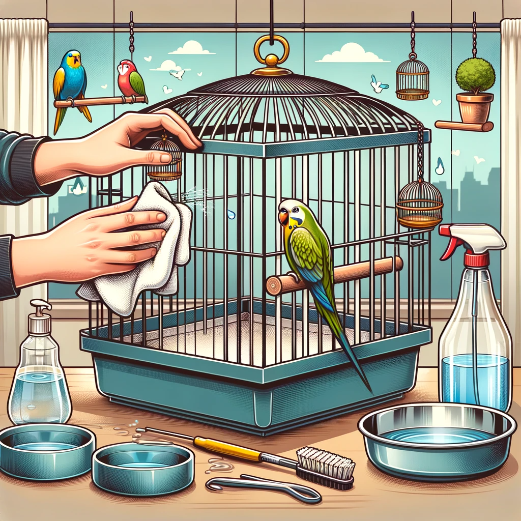 Cleaning Parrot Cage